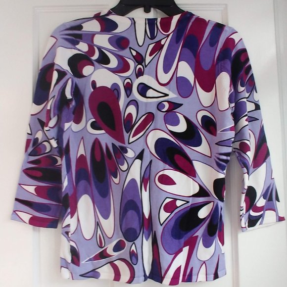 Avvenire Purple Burgundy 3/4 sleeve top cardigan - Picture 4 of 7